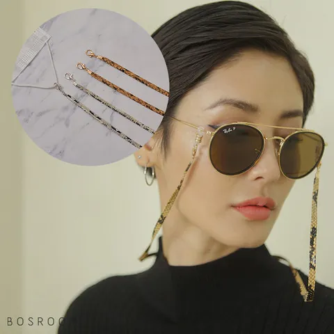 [보스룸] 사각 뱀가죽 마스크 안경선글라스 스트랩 줄