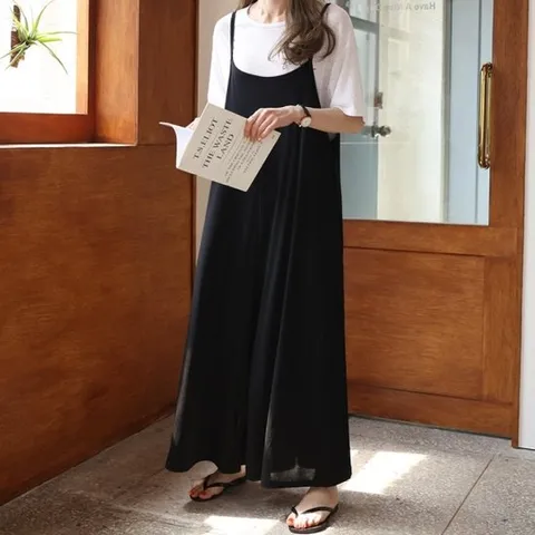 [하늘바라기]이랑 쿨 와이드 점프수트