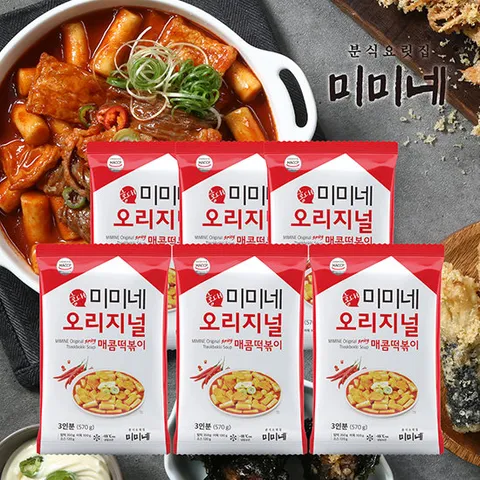 미미네 오리지널 매콤떡볶이 570g*6팩 (총18인분)