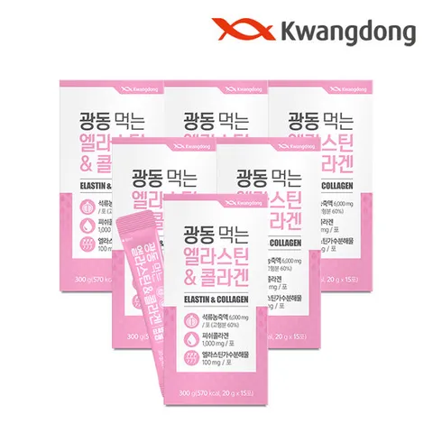 광동 먹는 엘라스틴 저분자 피쉬콜라겐 젤리 15포 6박스  / 석류 젤리 스틱 비타민C 히알루론산 밀크세라마이드