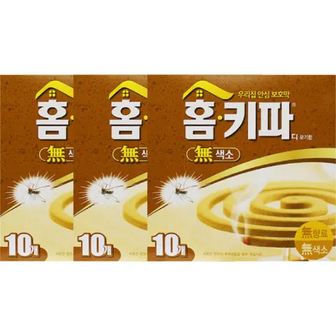 홈키파 모기향 10매x3개 모기 벌레 퇴치 살충 피우는 방충
