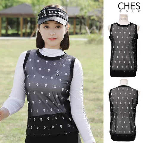 [체스][기획상품] 꼬마스 스컬 여성골프 쿨냉감 조끼