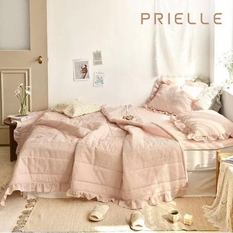 허니팝 프릴 시어서커 간절기 여름 차렵이불패드세트Q