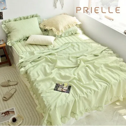 [쁘리엘르] 허니팝 프릴 시어서커 여름이불베개세트SS