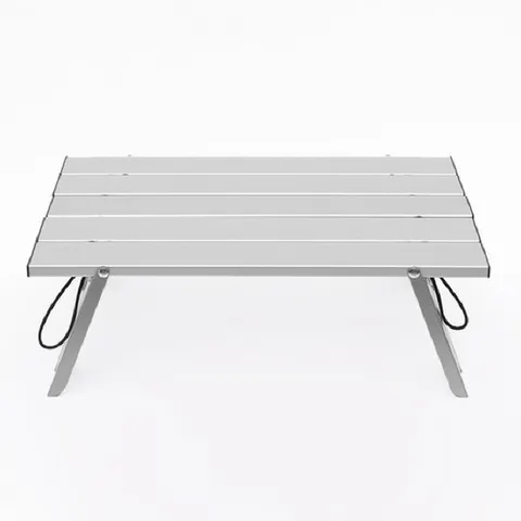 롤형식 부피가 작은 휴대용 등산 야외 좌식 식탁 실버