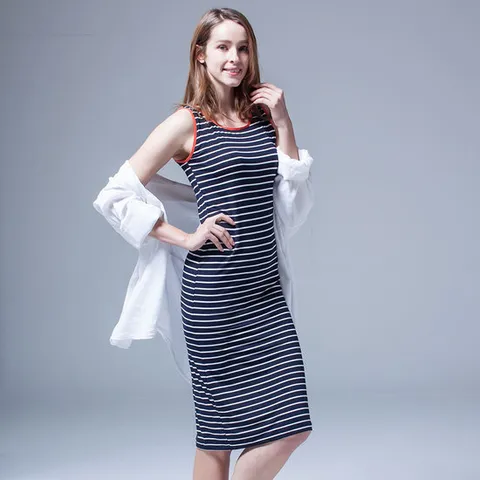 마리엔코 브라탑원피스_네이비스트라이프