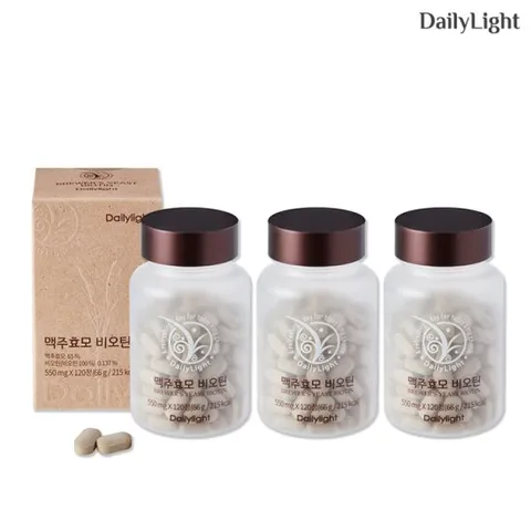 데일리라이트 맥주효모 비오틴 120정 3개