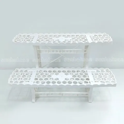 화분 받침대 다육이 선반 PP 흰색 진열대 화분대 2단