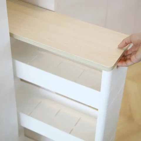 우드 틈새 선반 4단