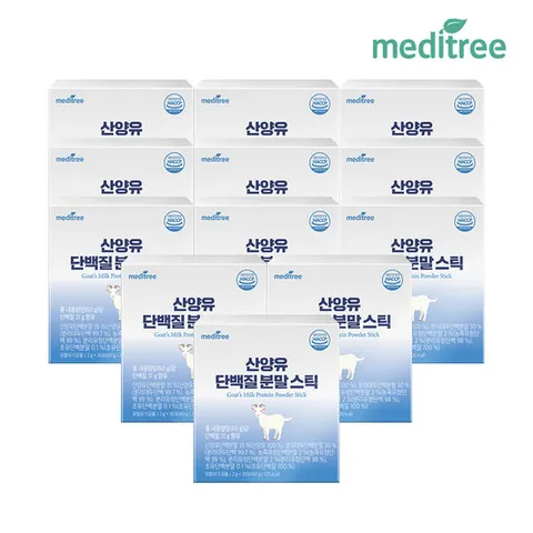 메디트리 산양유 초유 단백질 프로틴 분말스틱 12박스(360포)