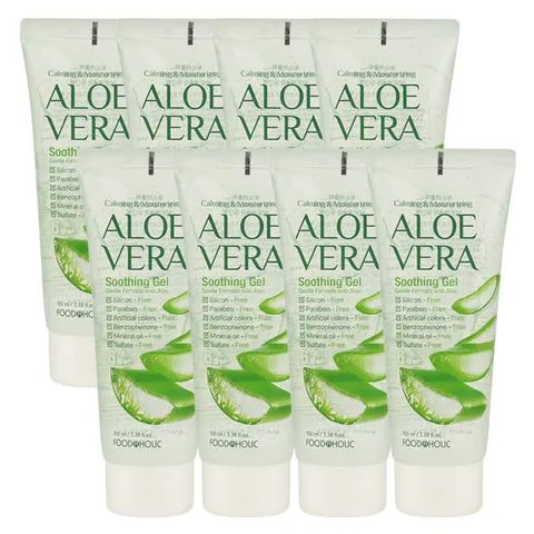 (8개)푸드어홀릭 알로에베라 수딩젤 100ml /튜브 휴대용 병풀추출물함유 진정 빠른보습