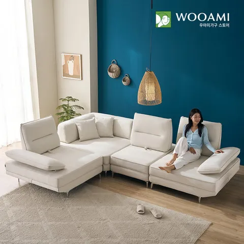 [착불][GS단독특가]우아미가구 베로니카 6인 코너형 스윙 갤럭시 소파