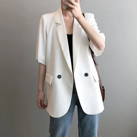 [이쁘다] 포멀 어깨패드 썸머 자켓