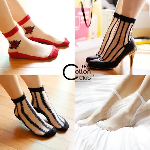 [NY코튼클럽] 여성 시스루 망사 양말 4종 모음