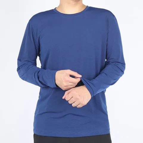 [노블진]P스판 라운드 긴팔티 여름등산티 냉감티 쿨링 티셔츠