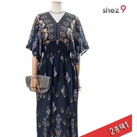 [쉬즈넘버나인][2종택1]디오니 스모크 나염 원피스