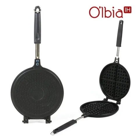 와플메이커 원형 인덕션와플팬 크로플 캠핑 코팅 샌드위치