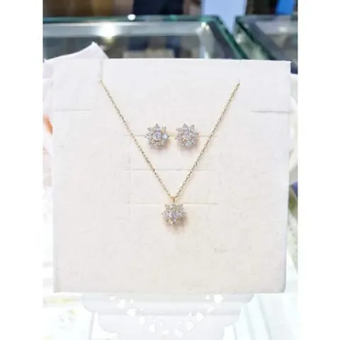 [ 현대백화점 ]미니골드 14K 티엔 플라워 목걸이 귀걸이 세트 NONS4023 EONS4023