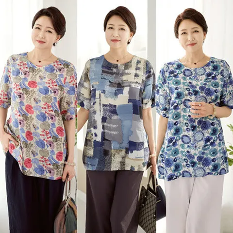 [로즈맘][엄마옷 로즈맘] 라운드인견블라우스(풍기인견원단)