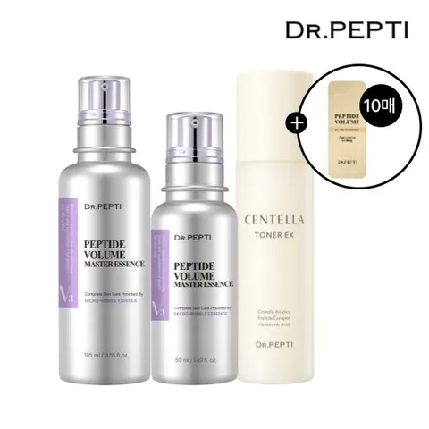 닥터펩티 볼륨마스터에센스 105ml+50ml+센텔라토너EX+파우치10매(정가 187000원)