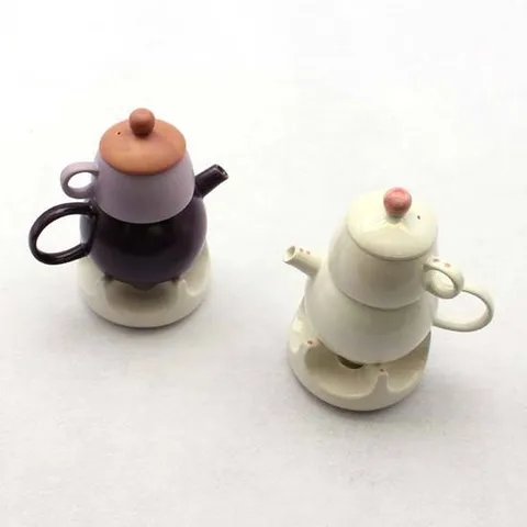 달소금 도자기 눈사람 1인 주전자/워머/찻잔 풀세트(2color)