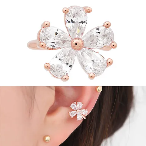 [미니아트] 14kgp 페어리스타 이어커프 귀찌 로즈골드 귀걸이