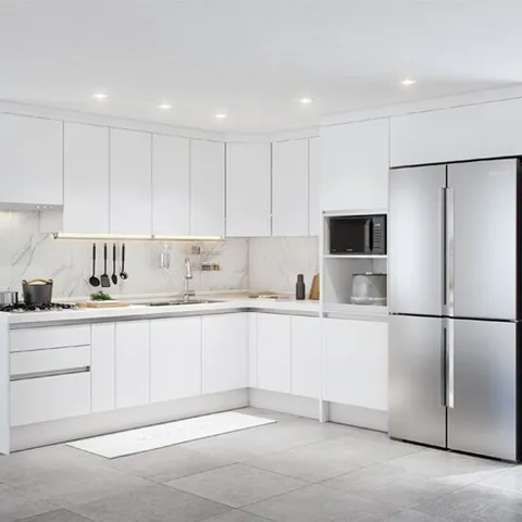 아너스가구 루이8000  화이트 ㄱ자형싱크대 냉장고장+가전소물장(5.6m기준)