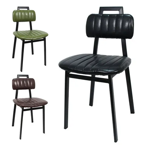 더조아 에이치체어 블랙 핸들퀄팅 카페 식탁 업소용 인테리어