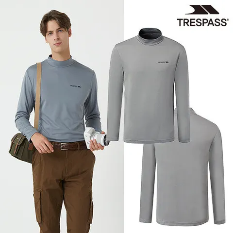 [트래스패스][트레스패스 골프] 남성 터틀넥 웜 기모티셔츠 그레