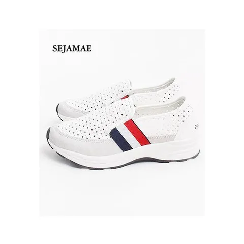 [세자매]고급라인 시원한펀칭 여성슬립온 여름슬립온 여자통굽슈즈 푹신한 캐주얼화