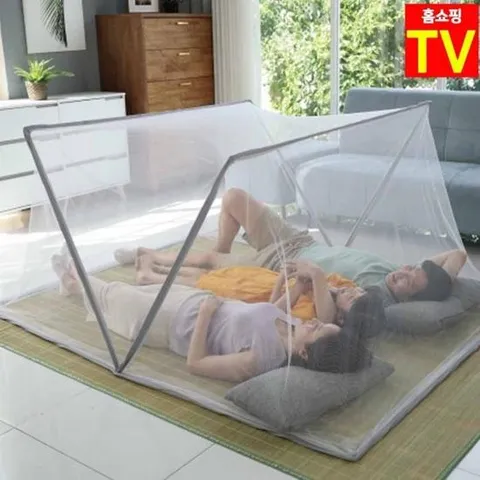 [이츠홈] 1초원터치 모기장 네모착착 더블 침대 캠핑