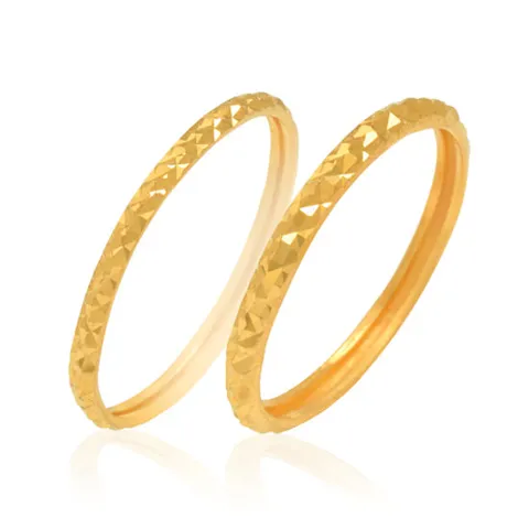 여자 순금 1.87g 24K [레이어드 컷팅 실반지 2개세트]