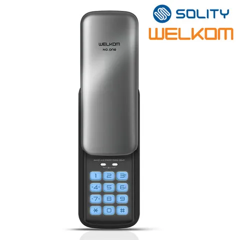 솔리티 웰콤 디지털도어록 넘버원(WSR-05N) 번호키전용 즉시잠금 내부이중잠금 허수기능 고온감지 스마트라이팅 전기충격무력화 강력한내구성 현관문번호키 디지털도어락