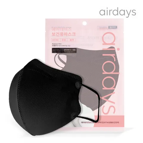에어데이즈 마스크 KF94 새부리형 블랙마스크 중형 100매