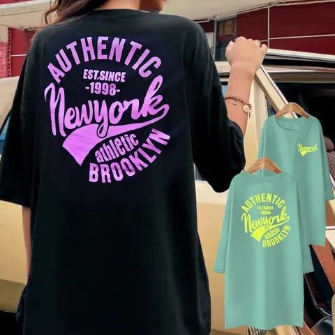 애쓸래틱_빅사이즈 7부 톡톡한 특양면 롱티 오버핏박스티 루즈핏