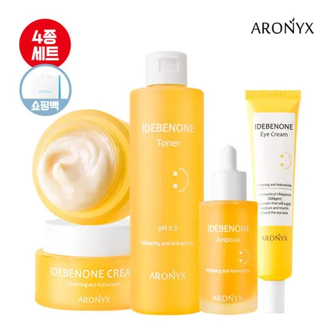 [아로닉스]이데베논 4종세트 (토너+세럼+크림+아이크림)+쇼핑백