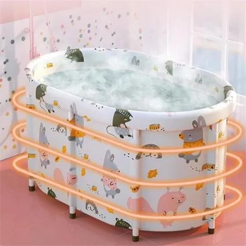 [마물샵] 타원형 욕조 1인용 접이식욕조 홈사우나 반신욕조