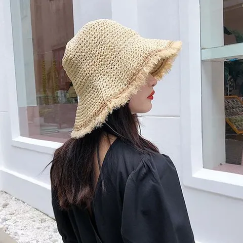 밀짚모자 여름 라피아햇 사파리 썸머 여자 벙거지모자