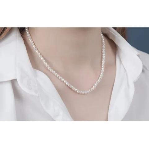 [ 현대백화점 ]미니골드 14K 4mm 진주 비드 목걸이(스와) NONM4006