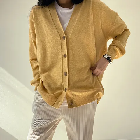 [어반프랑] 보엘 브이넥  파인울 오버핏 니트 가디건