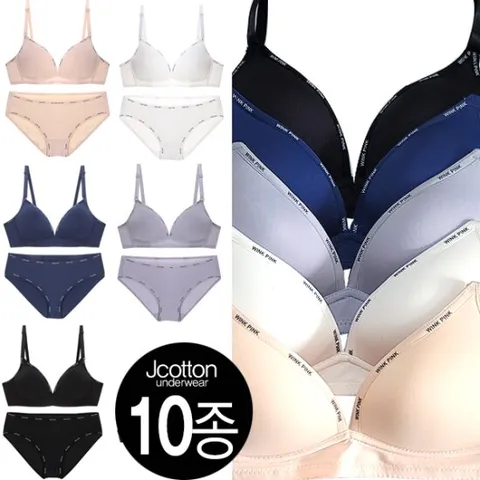 여성브라세트10종모음 브라팬티세트 노와이어 브라세트
