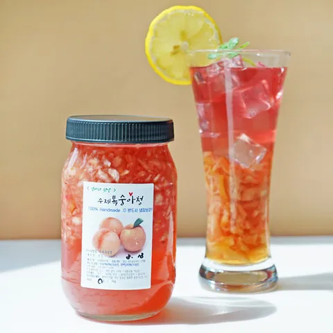 [복숭아청] 100% 수제과일청 550g 첨가물 ZERO 햇과일 과일카페 선물세트 답례품