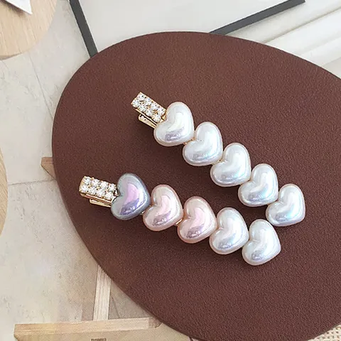 H-1108 하트하트 진주 옆 집게핀 / 2컬러 / 헤어핀