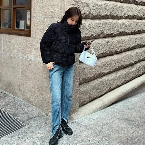 [겨울최고인기] 바흐 골덴 코듀로이 오버핏 큐트 숏 패딩
