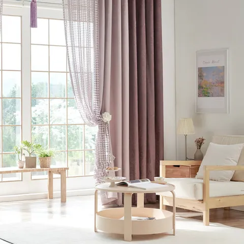 뷰하우스 겐트 아일렛 투톤암막커튼 풀세트 중형