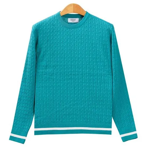 얇은 케일블 라운드 간절기 니트_민트