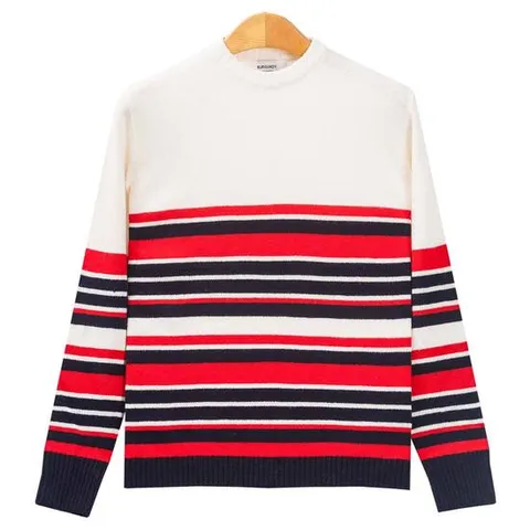 스트라이프 라운드 울 니트_아이보리