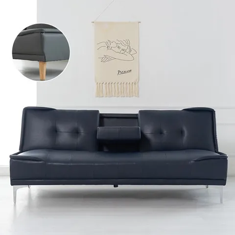 [기간한정 특가] 씨어터 3인용쇼파 접이식 소파베드 관리가쉬운 이지클린 에어레더가죽 등받이 3단 각도조절 쇼파침대