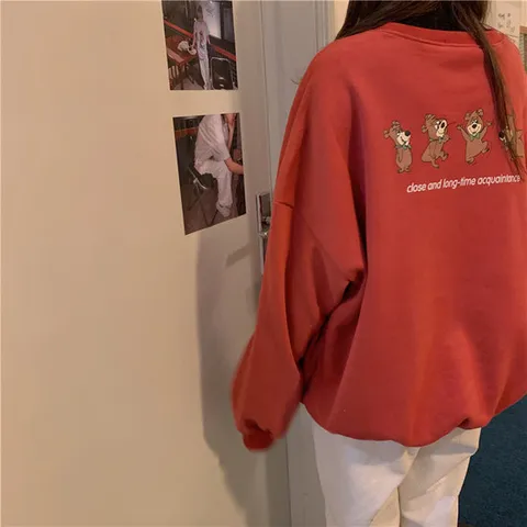 코니 베어 곰돌이 데일리 오버핏 롱 맨투맨 MTM