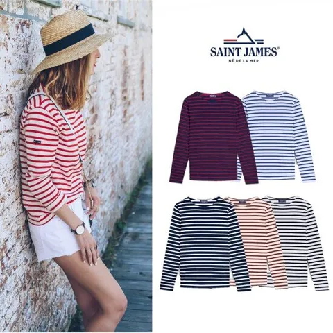 세인트제임스 밍콰이어 모던 스트라이프 티셔츠 남여공용